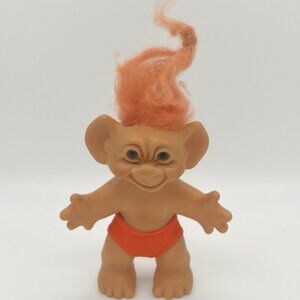 Vintage 60s Uneeda Wishnik Troll Doll Orange Hair & Original Underwear D-190918
